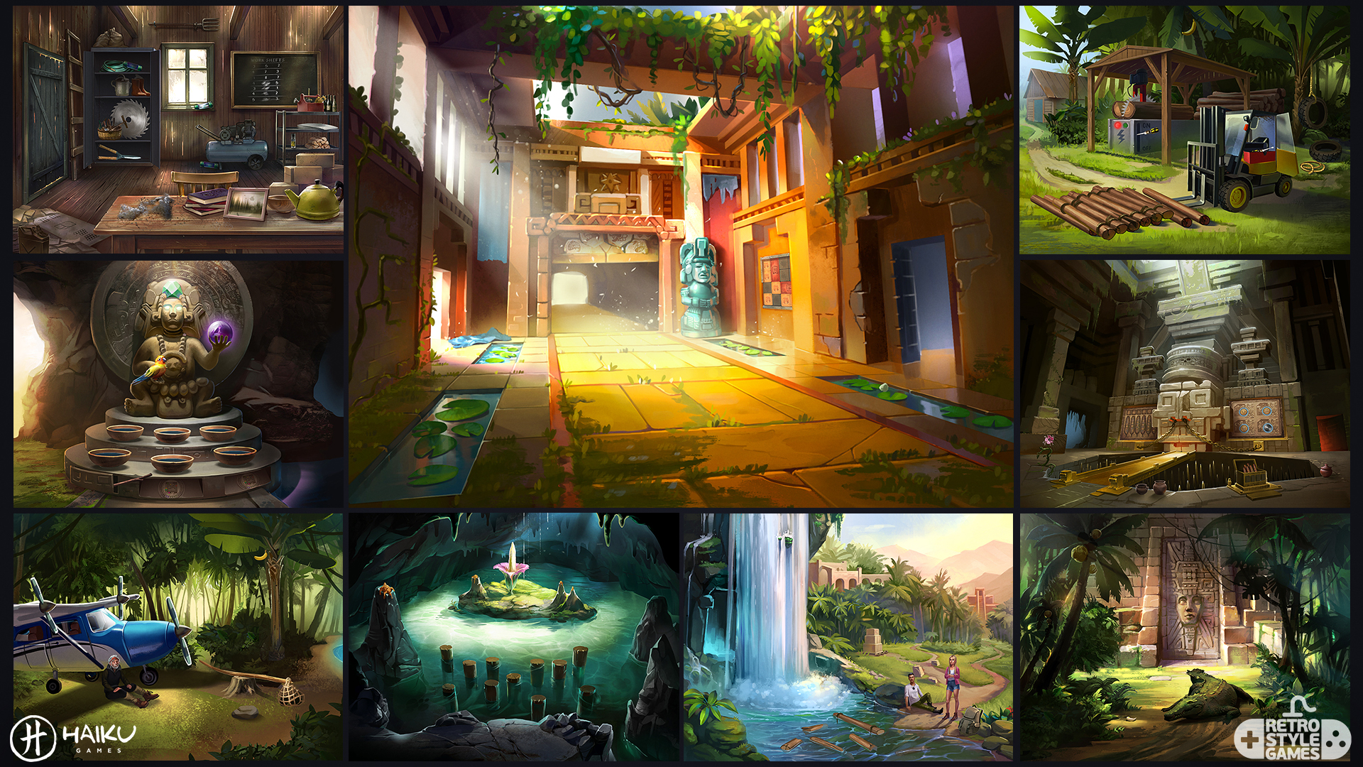 Hidden Ruins Adventure Escape full art sheet 1 backgrounds
